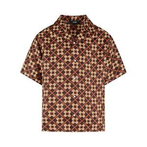 Amiri 'Ma Quad' Brown Silk Shirt Men